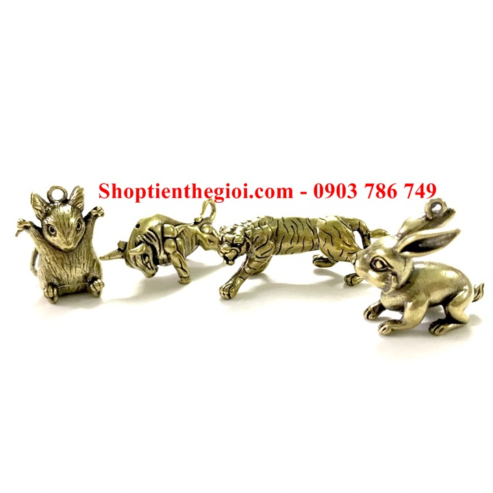 Bộ Móc Khóa Tượng Đồng 12 Con Giáp - SP005252 